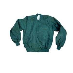 Vintage Merrylander Wear Green Bomber‎ Jacket – Made in USA Quilted Lining Large
